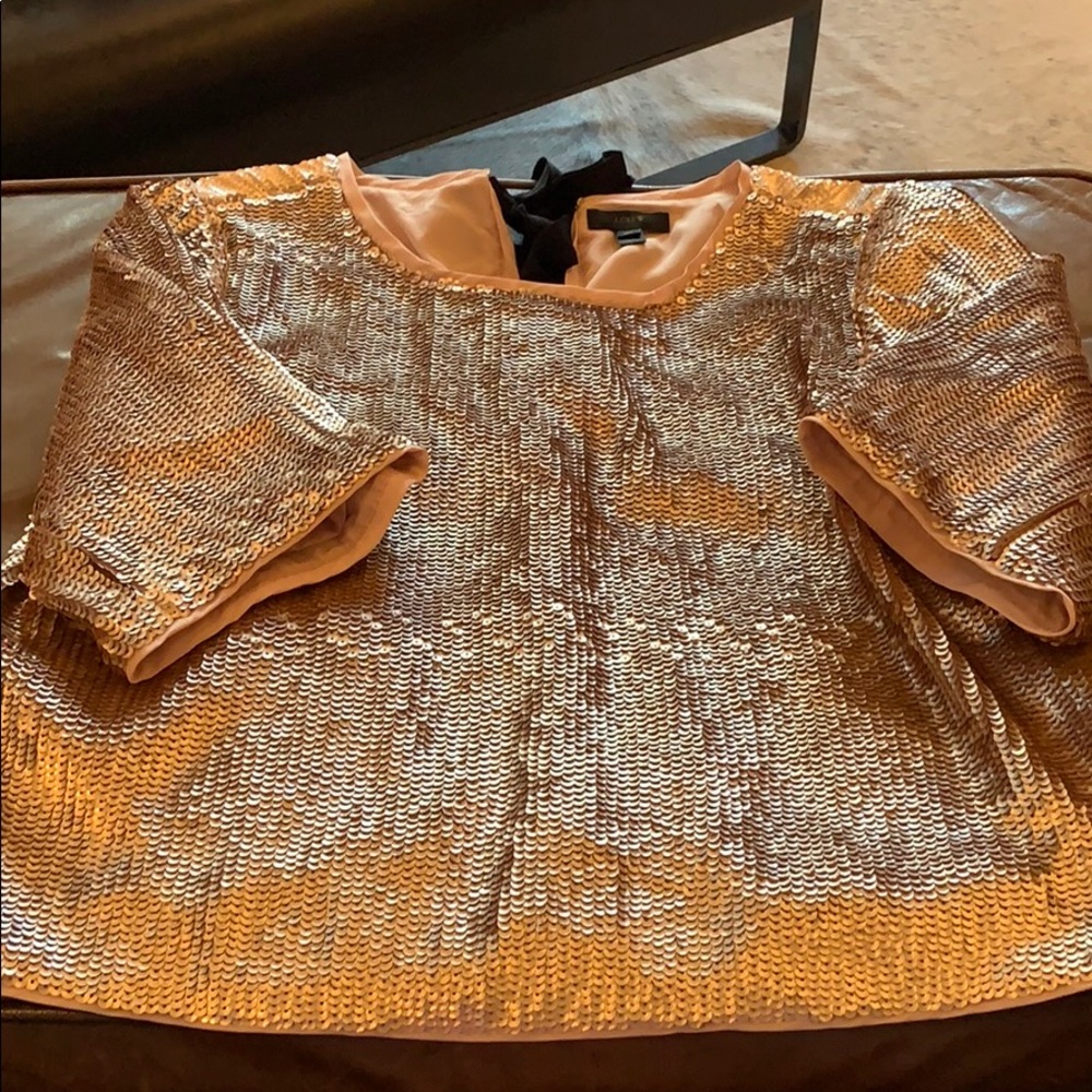 J. Crew Gold Sequin Party Top